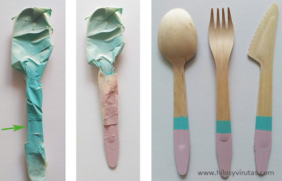 pintar cubiertos madera