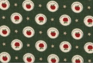 manzanas fondo verde tela