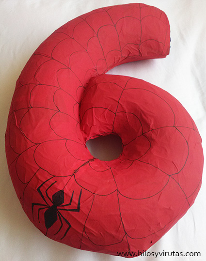piñata globo spiderman seis numero