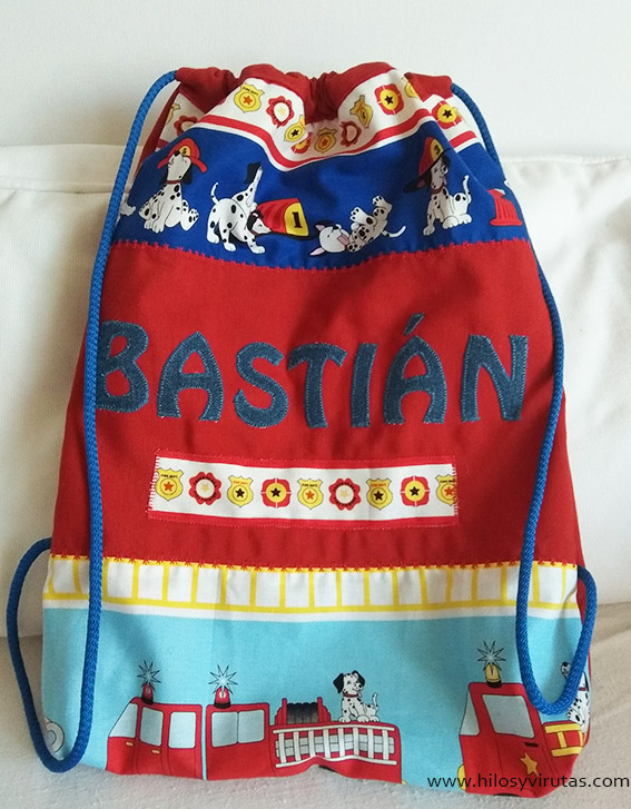 mochila bastian niños bomberos