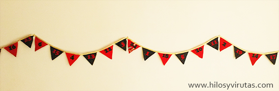 calendario adviento banderines numeros