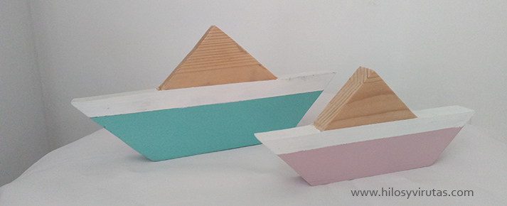 barco madera blanco rosa mint