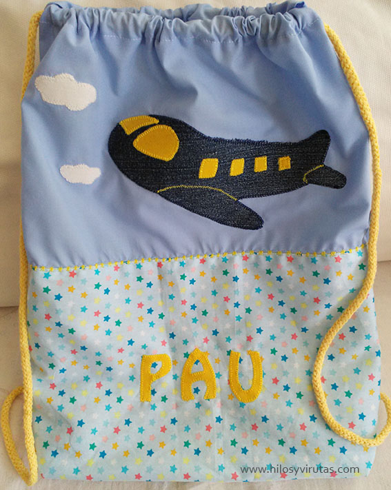 Mochila tela Pau aplicaciones