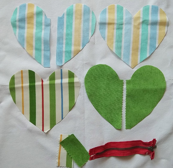 material monedero corazon