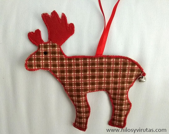 Adorno tela reno navidad silueta
