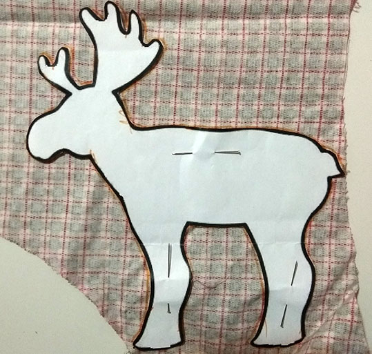 plantilla reno silueta tela