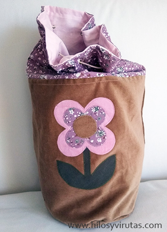 bolso tubo flor pana petate rosa