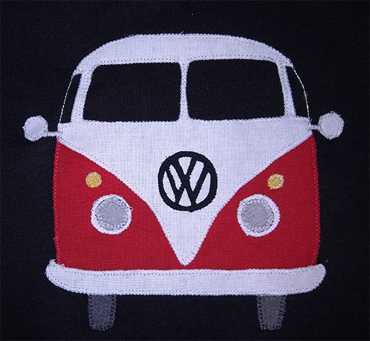 furgoneta california surf tela aplicaciones