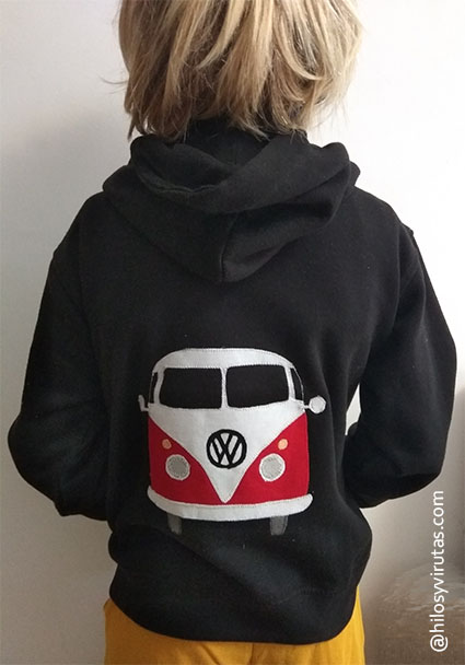 sudadera surfera furgoneta surf california aplicaciones